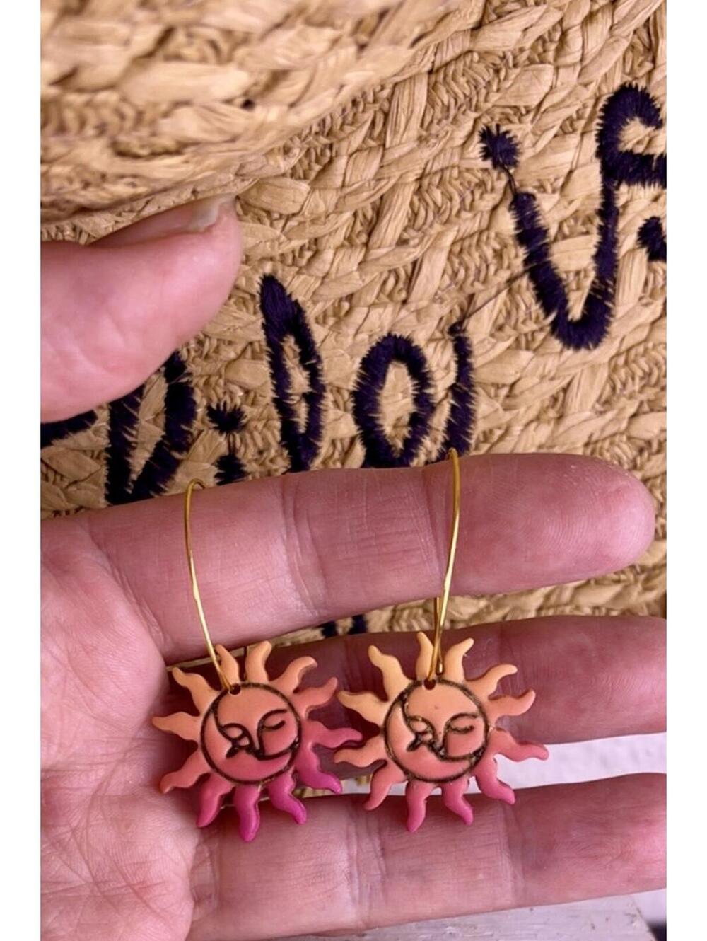 The Astrid Polymer Clay Gradient Sun Hoop